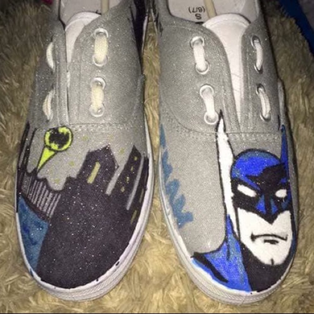 Hand painted Batman shoes
